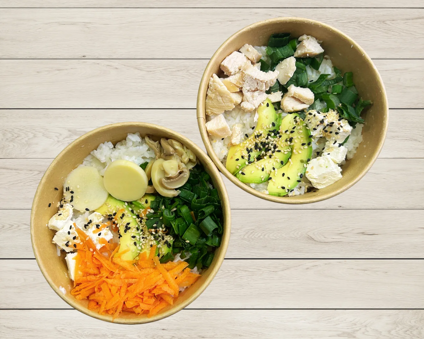 Bowl de ingredientes frescos